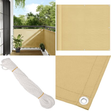 Balkon-Sichtschutz Sandfarben 90x700 cm 100% Polyester-Oxford - Sichtschutz - Balkonbespannung