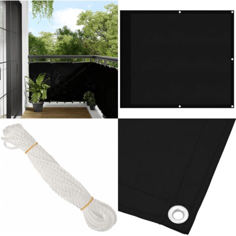 Balkon-Sichtschutz Schwarz 90x1000 cm 100 % Polyester-Oxford - Sichtschutz - Balkonverkleidung