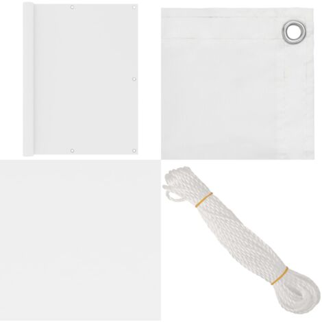 Balkon-Sichtschutz Weiß 120x500 cm Oxford-Gewebe - Balkon Sichtschutz - Windschutz - Wasserfest - UV Schutz - Oxford Gewebe - Home & Living