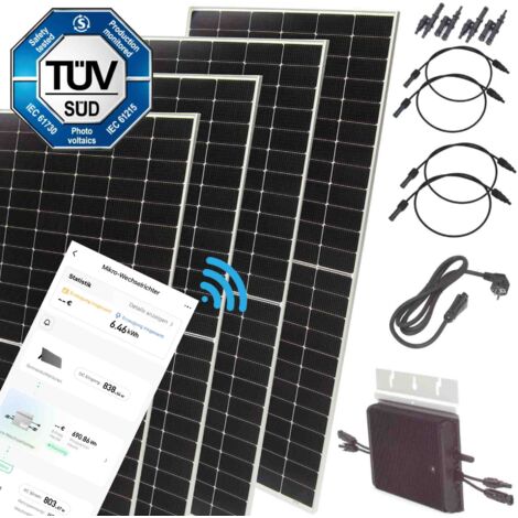 Balkonkraftwerk 3000W 800W Bifazial Solaranlage Wifi App Überschussladen