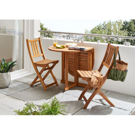 Balkonmöbel Set 3tlg Akazie Klapptisch 120 x 70 cm PEDRO/BLOOM