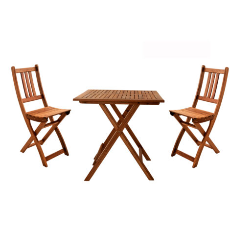 Balkonmöbel Set 3tlg Akazie Klapptisch 60 x 60 cm BLOOM