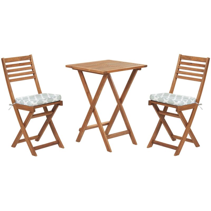 Beliani Bistro Set Inkl. Kissen Klappbar Fiji Akazienholz Mintgrün