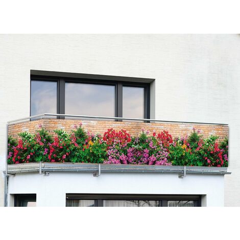 Balkonsichtschutz, Blumen, 5 m x 35 cm