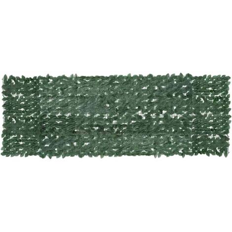 Balkonsichtschutz mit dunkelgrünen Blättern 300x100 cm