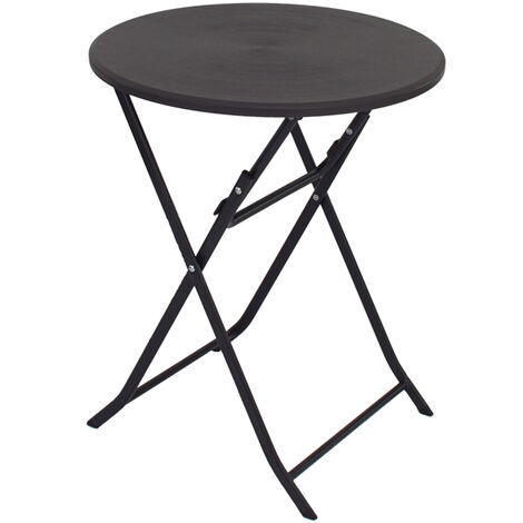 Balkontisch Bistrotisch Klapptisch Gartentisch grau Holzoptik 60 cm Ø klappbar