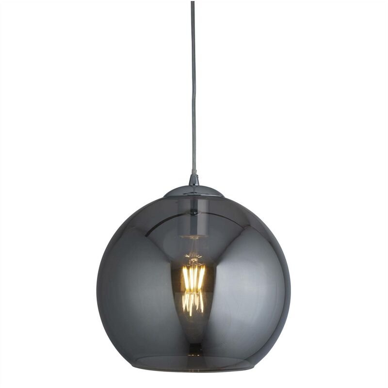 Searchlight - Balls - 1 Light Pendant Smoked Glass Shade, Chrome, E27