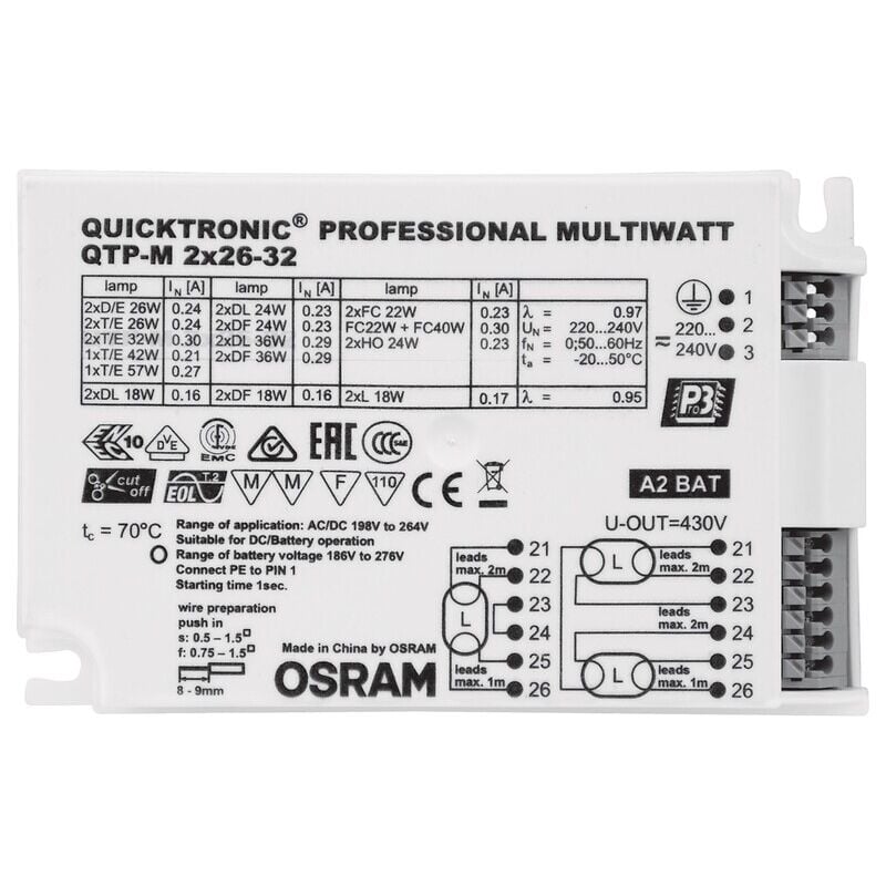 Osram - Ballast électronique Quicktronic Multiwatt 2x26-32 - Ledvance