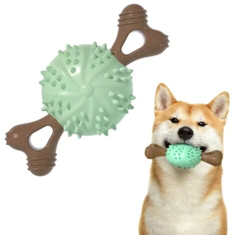 Balle à mâcher pour animaux, balle de jeu interactive pour pelouse, convient aux chiens de petite et moyenne taille, verte.
