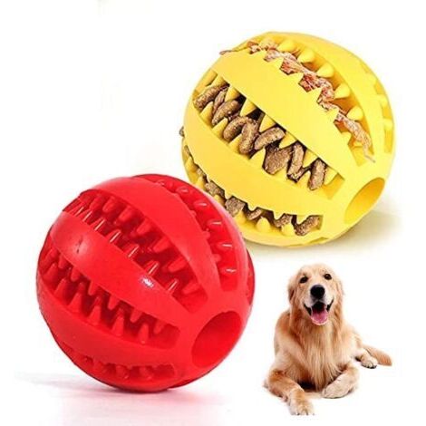 Balle à mâcher pour chien, en caoutchouc, non toxique et résistante aux morsures, pour chiens de petite et moyenne taille.