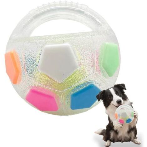 Balle Anti-Stress pour Chien, Balle Apaisante pour Chien, Indestructible Ballon pour Chiens, Jeu de Lancer et Rapporter avec Poignée, Couineur Intégré, pour Petites et Moyennes Races