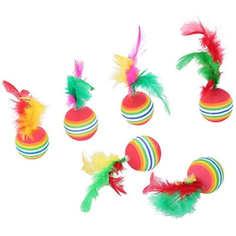 Balle arc-en-ciel en mousse EVA légère comme une plume - Jouet à mâcher interactif et amusant à lancer