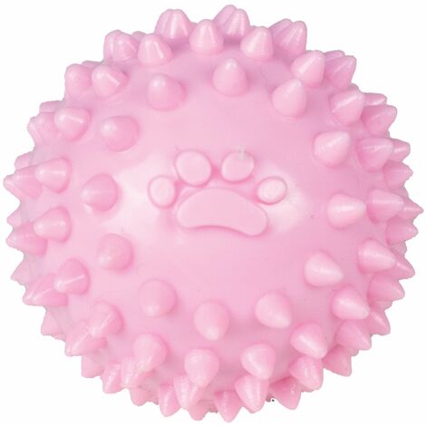 Balle avec picots pour chiot : Rose