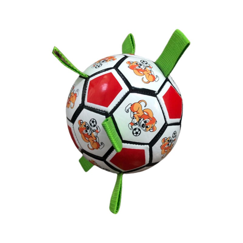 Balle de chien indestructible balle de chien balle de chien interactive chien pompe à air de jeu intérieur et extérieur(rouge et blanc)