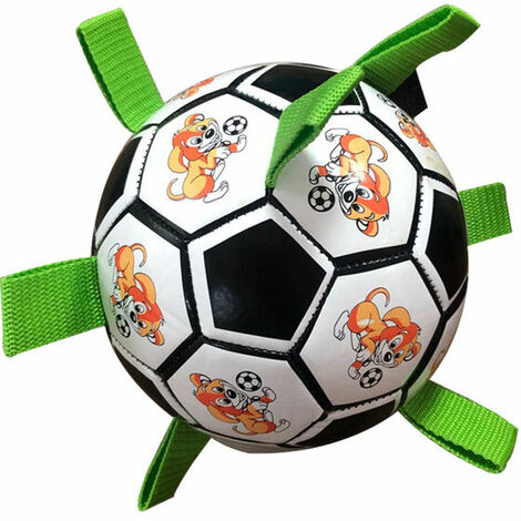 Balle de chien indestructible balle de chien balle de chien interactive chien pompe à air de jeu intérieur et extérieur(Bleu et blanc)