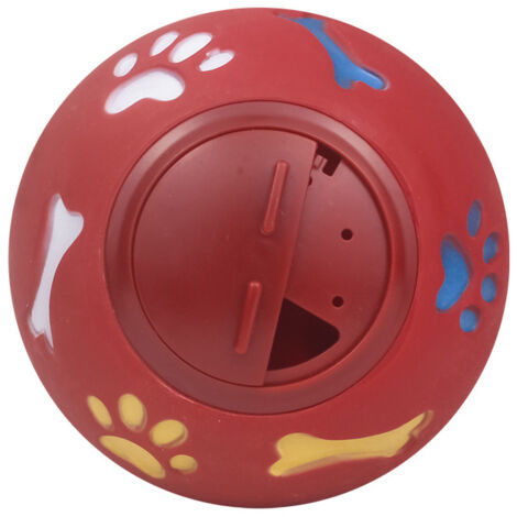 Balle de distribution de friandises pour chien, jouet distributeur réglable pour chien, jouet d’alimentation lent en caoutchouc pour stimulation mentale et digestion (diamètre 10 cm)