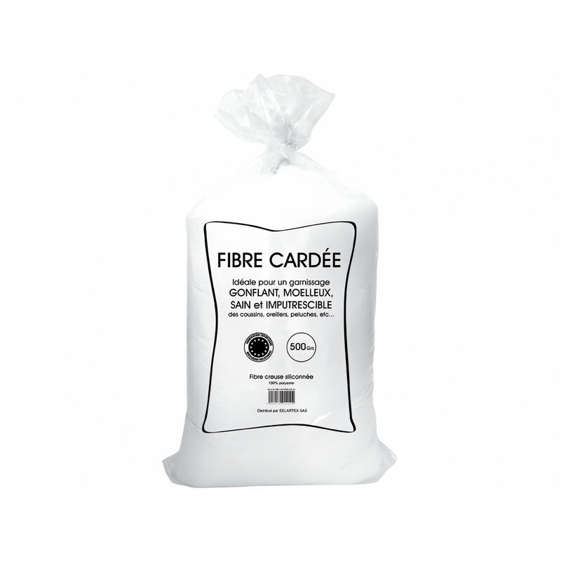 Soleil D Ocre - Balle de fibre anti-acarien 1 kg - Blanc