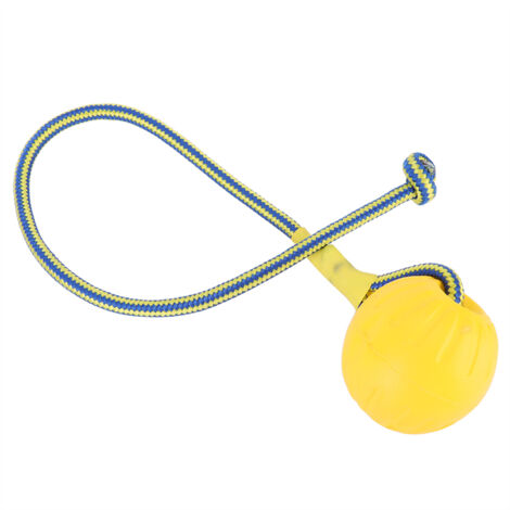 Balle de jeu pour chien en EVA résistante à la morsure, avec corde - Jouet à mâcher interactif portable (Jaune)