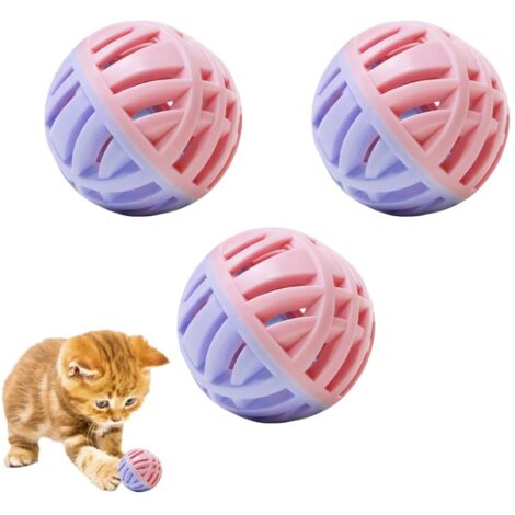 Balle de Jouet Chat en TPR, 3 Pcs 5cm Balle Cloche pour Chat, Jouet Bondir Chat d'intérieur, Chat Jingle Balls pour Stimulation de l'exercice