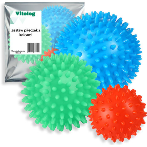 Balle de massage BC Body avec picots pour la rééducation musculaire (lot de 3)