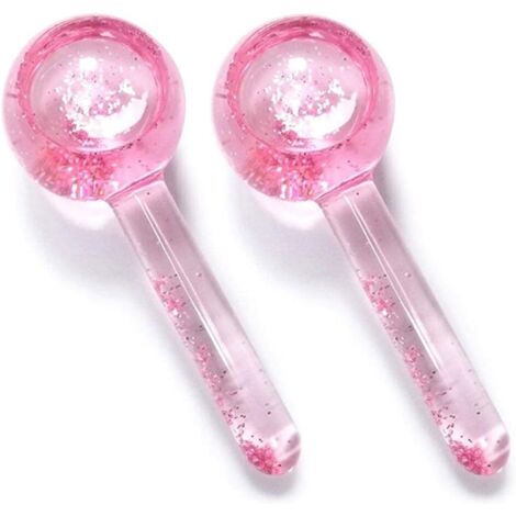 Balle de massage beauté hockey sur glace 2PCS (rose pailleté)
