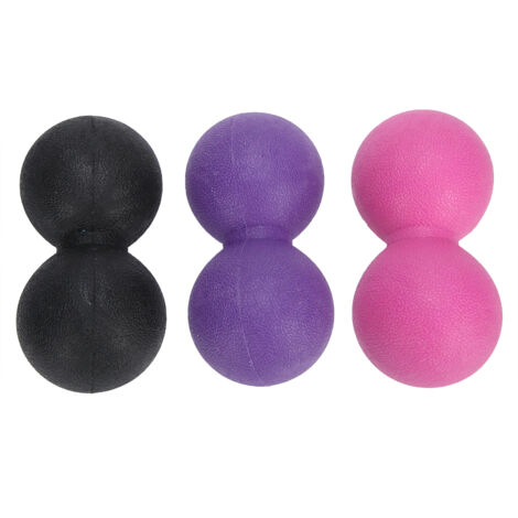 Balle de massage corporel en silicone pour yoga et fitness - Set de balles de fascia pour relaxation musculaire portable (Noir, Violet, Rose, Rouge)