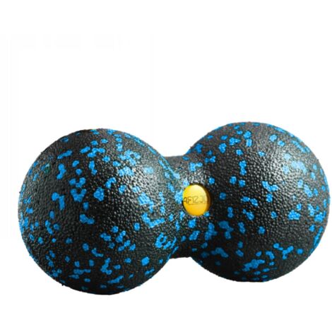 Balle de massage double 4FIZJO 8 cm noire et bleue 8 cm