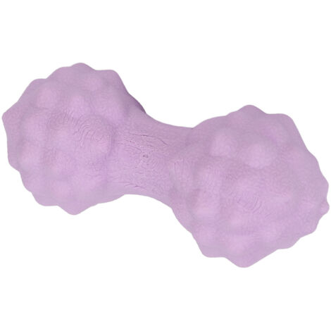 Balle de massage double ergonomique pour dos et épaules - Paire de balles de lacrosse souples anti-stress violette