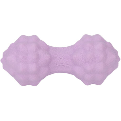Balle de massage en forme de cacahuète ergonomique multidirectionnelle pour soulager le stress - Double balle de lacrosse souple violette