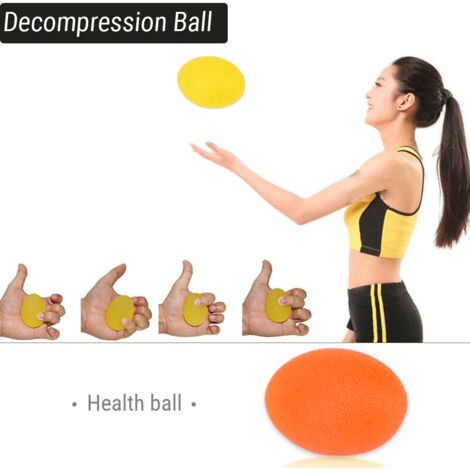 Balle de massage en silicone pour renforcement des doigts et soulagement du stress (Orange 20)