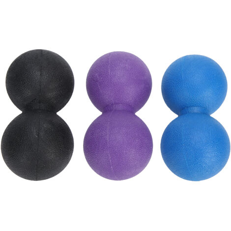 Balle de massage musculaire en silicone pour yoga et fitness - Set de balles de fascia portable (Noir, Violet, Bleu)