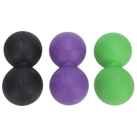 Balle de massage musculaire en silicone pour yoga et fitness - Set de balles de fascia portable (Noir, Violet, Vert)