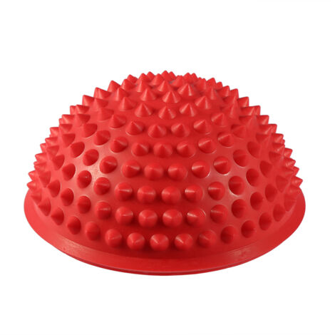 Balle de massage PVC demi-ronde pour yoga, fitness et gym (Rouge)
