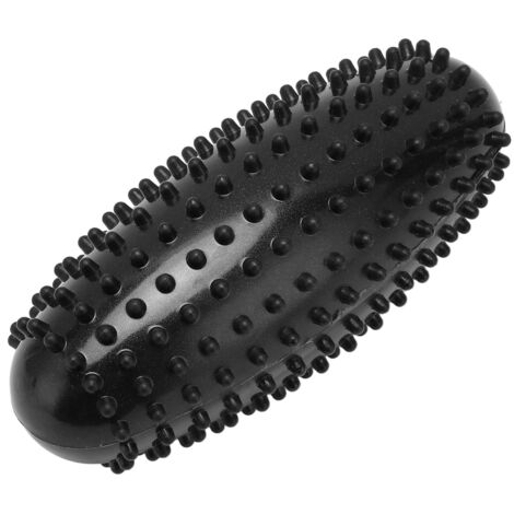 Balle de massage thérapeutique en PVC sans BPA pour myofascial et détente musculaire, portable pour dos, pieds et fasciite plantaire, couleur noire durable.