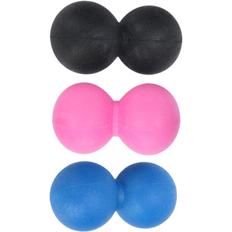 Balle de massage TPR pour yoga et fitness, relaxation musculaire et fascia, portable - Noir, Rose Rouge, Bleu