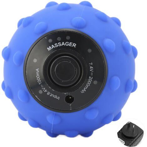 Balle de Massage Vibrante 4 Vitesses pour Détente Musculaire - Mini Balle Électrique Fitness - Prise 100‑240V
