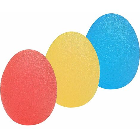 Balle de rééducation des mains (lot de 3) - Balle en mousse de rééducation pour les exercices de stress, le massage et le renforcement - Balle pour la libération myofasciale - 3 niveaux : doux, moyen