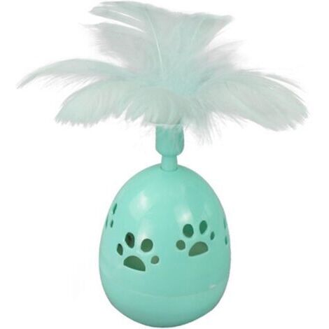 Balle d'équilibre rotative irrégulière de Jouet de gobelet de Chat interactif pour l'exercice de Chaton Stimuler l'instinct de Chasse IQ Jouet teaser pour chat avec plume et cloche.
