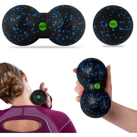 Balle + double balle de massage - set - NS-997 noir et bleu