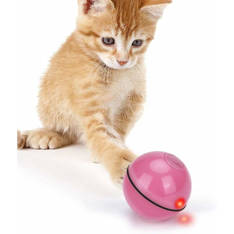 

Balle éclairée pour jouets pour chats Balle rotative automatique à 360 degrés avec lumière LED et batterie rechargeable USB Jouet électrique