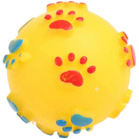 Balle en caoutchouc souple à mâcher et à sonner, colorée, pour chiot, chien et chat. Cadeau idéal pour l'entraînement.