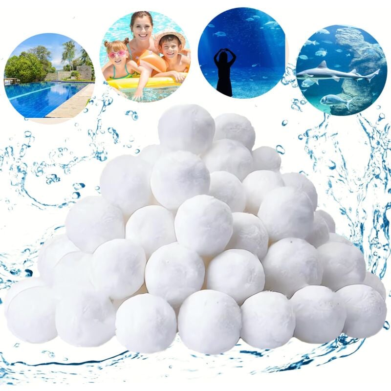 Beijiyi - Balle Filtrante Piscine,Filtre pour Piscine,900g Boules de Filtre de Piscine - Remplace 25 kg de Sable filtrant pour Les systèmes de
