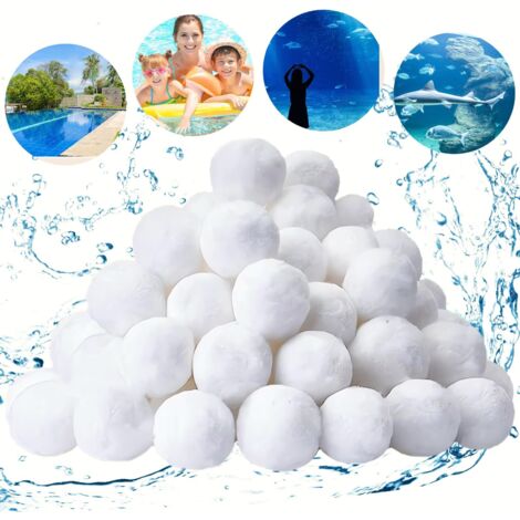 Balle Filtrante Piscine,Filtre pour Piscine,900g Boules de Filtre de Piscine - Remplace 25 kg de Sable filtrant pour Les systèmes de Filtration de Piscine, Aquarium et Nettoyage de Piscine
