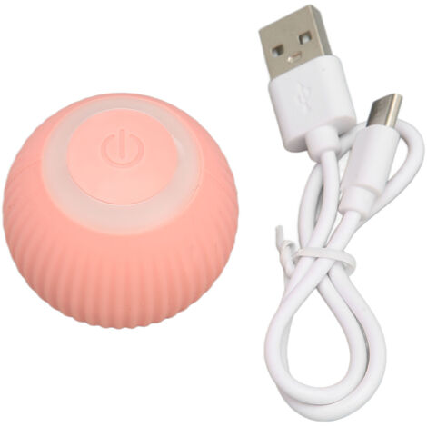 Balle Intelligente Interactive pour Chat - Évite les Obstacles, 2 Modes, Rechargeable USB, Rose