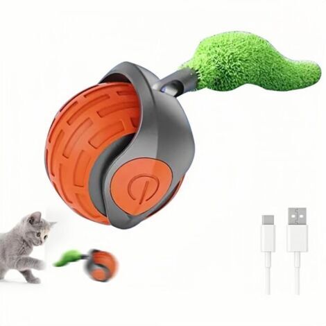 Balle interactive 360° IntiMeg pour chats et chiens - Modes multiples, charge rapide 30min, durable, sécurité optimale