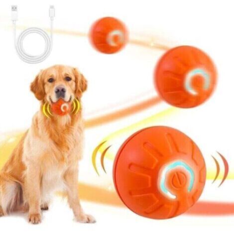Balle Interactive Automatique Pour Chiens Jouet Intelligent Rechargeable USB Durable Chiots Petits Et Moyens