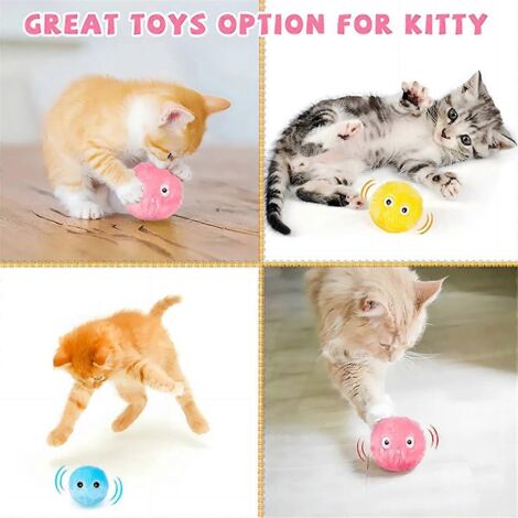 Balle interactive pour chat, jouet d'entraînement pour chat à la menthe pour chat, jaune