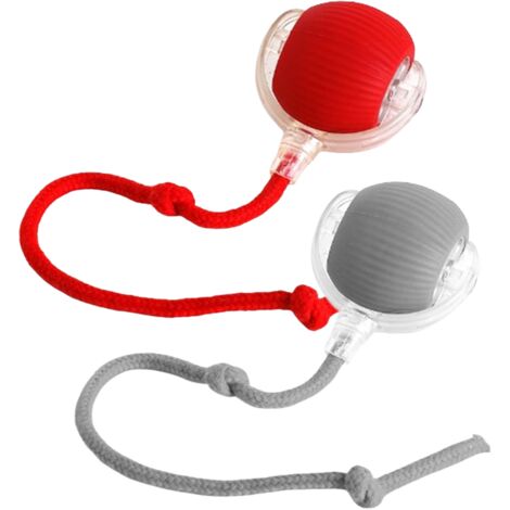Balle interactive roulante pour chien et chat,  automatique électrique intelligente 360°, rouge + gris