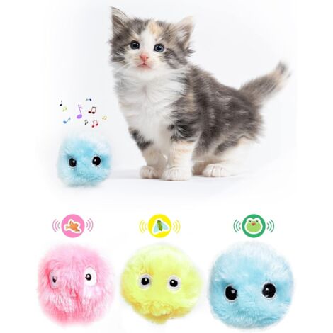 Balle Jouet Chat Interactif - 3PCS Balle Intelligente - Interactif Réaliste Jouet de Balle avec 3 Sons