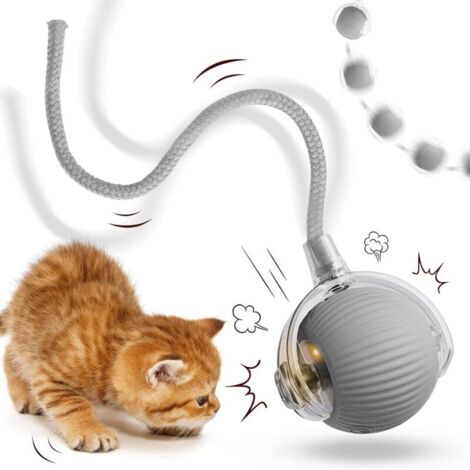 Balle jouet interactive pour chat, jouet intelligent pour chat, balle interactive pour chat, jouet interactif pour chat, balle électrique pour chat, 360° avec chargement USB, 3 modes de fonctionnement